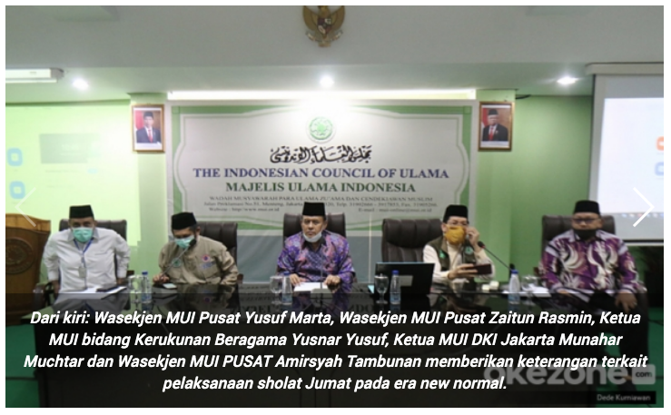MUI Izinkan Masjid di DKI Jakarta Gelar Salat Jumat Lagi