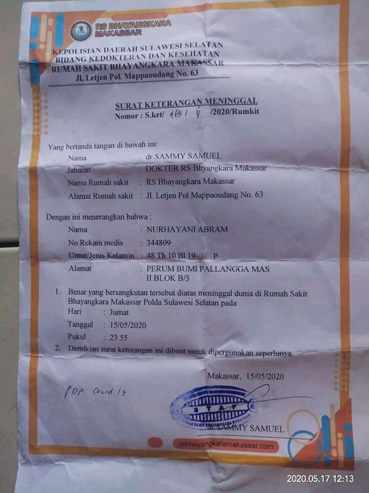 Sisi Lain Dunia Medis, Jenazah Negatif Covid19 Diperlakukan Protokol Covid19