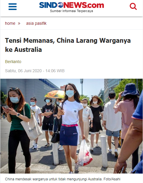 Tensi Memanas, China Larang Warganya ke Australia