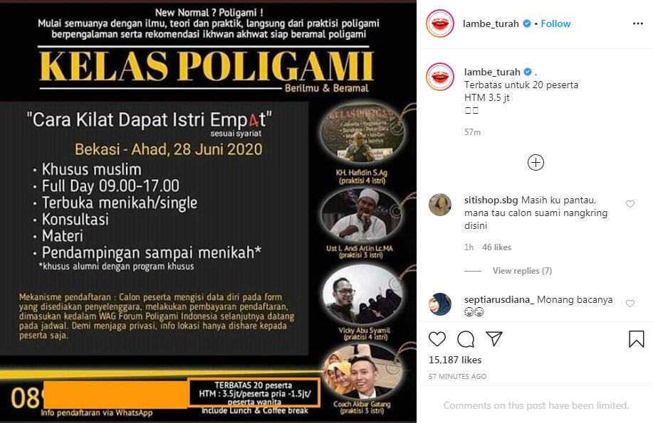 Viral Kelas Poligami ‘Cara Cepat Dapat Istri Empat’ Bertarif Rp 3,5 Jt,Netizen Geger