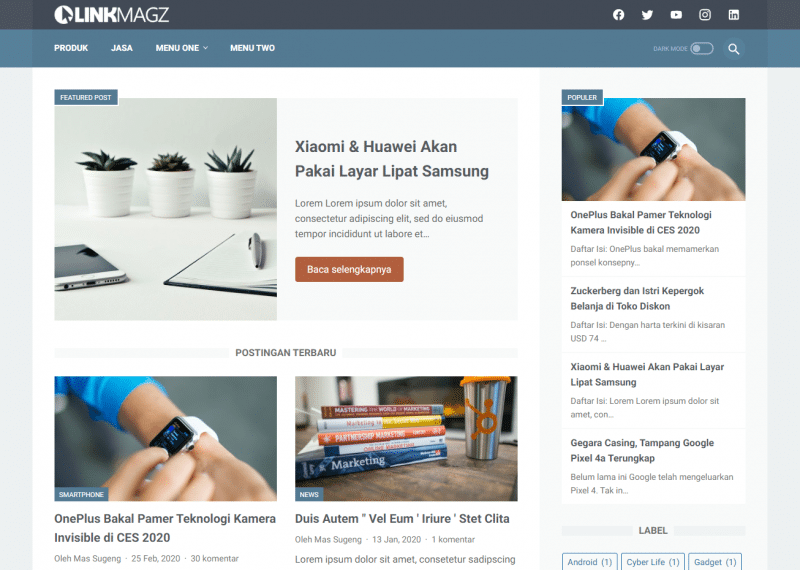 Linkmagz, Template Blogger Rasa Wordpress dari Mas Sugeng