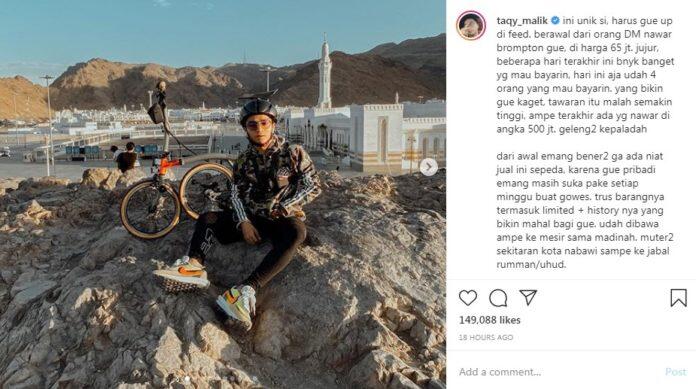 Sepeda Taqy Malik Ditawar Setengah Miliar, Netizen Malah Ramai Perdebatkan Ini