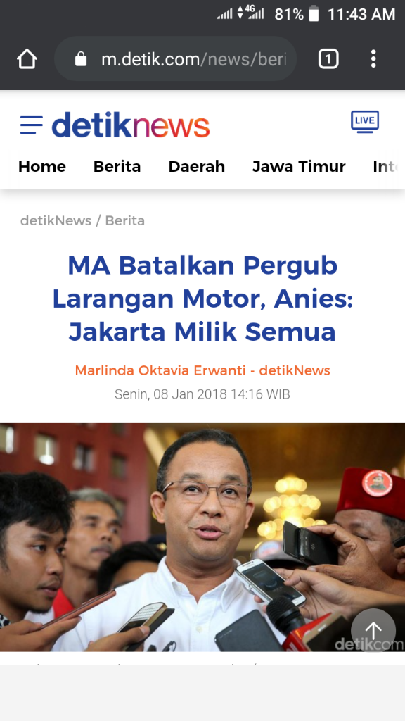 Dulu 'Bebaskan' Pemotor di Thamrin, Sekarang Anies Malah Ingin Batasi