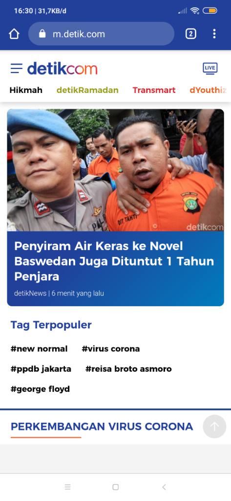 Penyiram Air Keras ke Novel Baswedan Juga Dituntut 1 Tahun Penjara