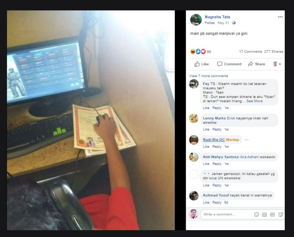 Ijazah Dijadikan Mouse Pad. Hanya Gamer Sejati Yang Melakukannya