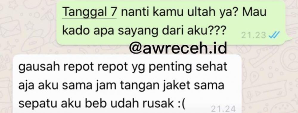 7 History chat pacar ter ter ter banget dah