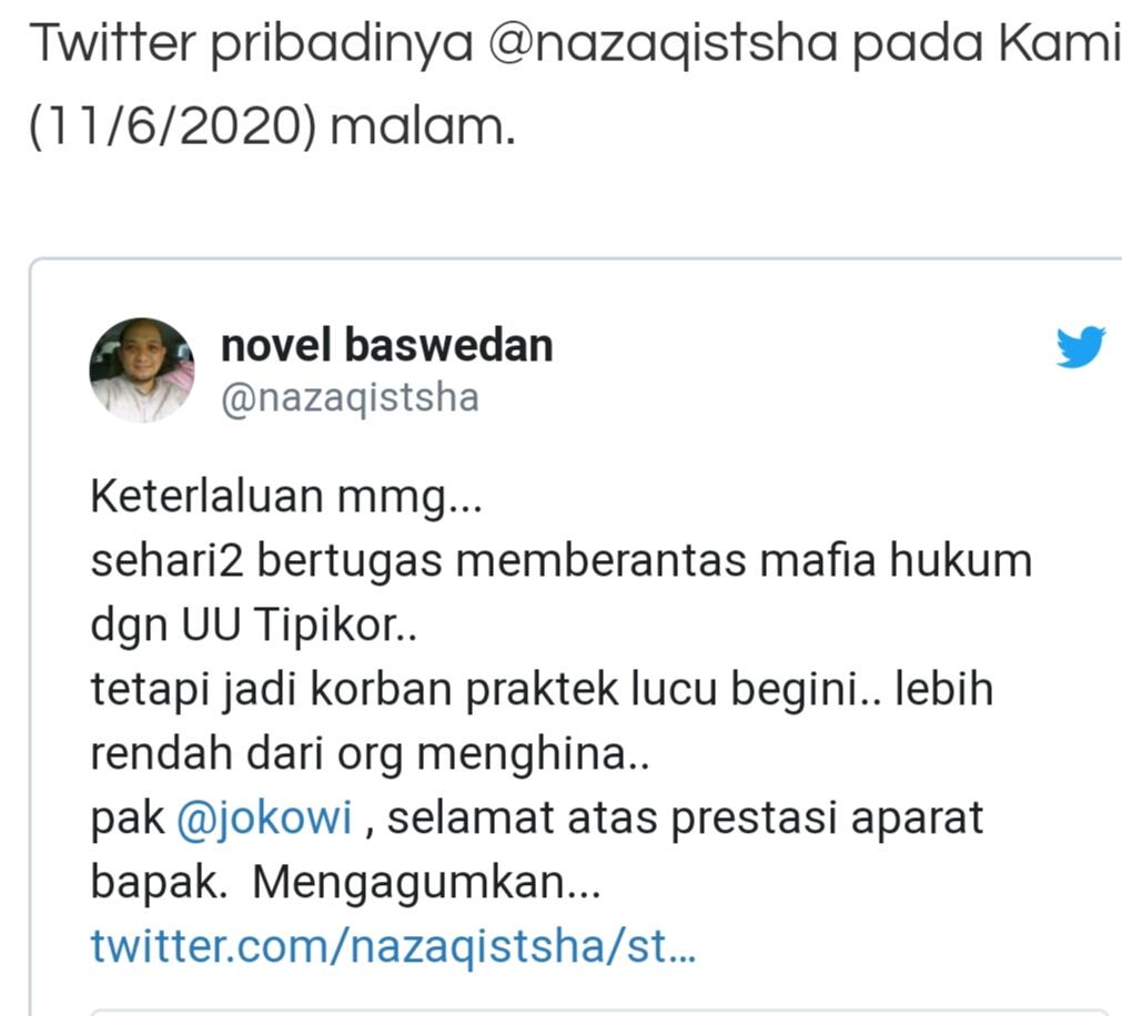 Akhirnya Novel Baswedan....