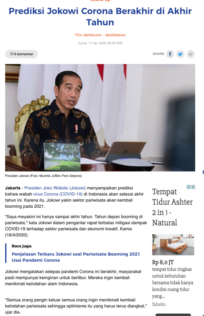 Jokowi: Tak Seorang pun Bisa Memastikan Kapan Pandemi Covid-19 Berakhir