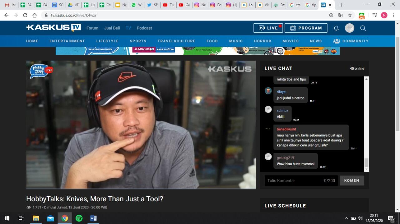 FR Hobby Talk on KaskusTV, Jumat 12 Juni 2020
