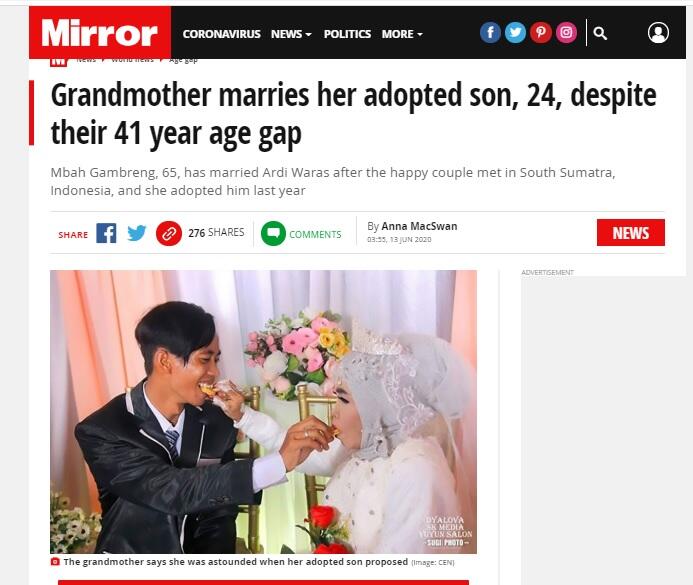 Heboh! Pernikahan Mbah Gambreng Mendunia, Begini Media Asing Memberitakannya