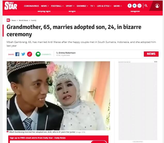 Heboh! Pernikahan Mbah Gambreng Mendunia, Begini Media Asing Memberitakannya