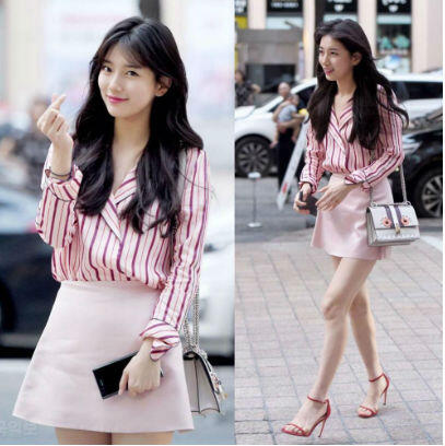 9 Inspirasi Outfit Bae Suzy Dengan Bawahan Rok, Feminin Dan Elegan