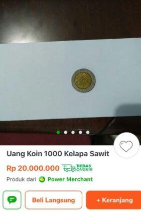 Lagi Viral! Uang Koin Sawit Pecahan 1000 Kini Dihargai Rp 20 Juta Per Keping