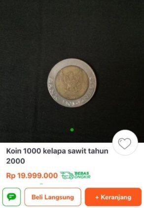 Lagi Viral! Uang Koin Sawit Pecahan 1000 Kini Dihargai Rp 20 Juta Per Keping