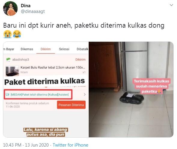 Viral! Aksi Kocak Abang Kurir Titipkan Paket ke Kulkas