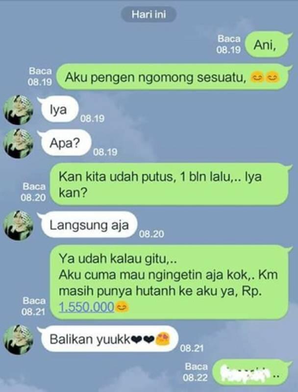 Chat Nagih Utang Terlucu Bikin Ngakak