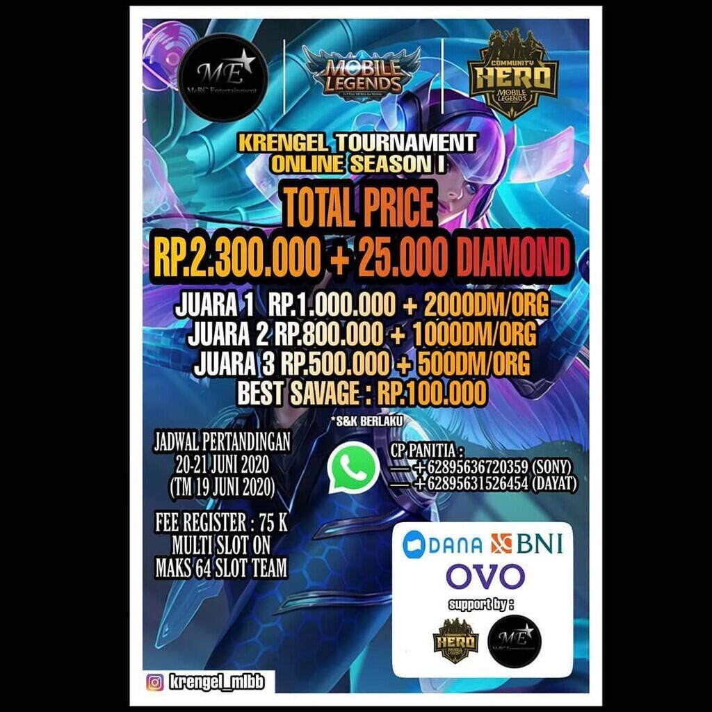 &#91;TOURNAMENT MLBB&#93; TOTAL HADIA 2JT + 25K DIAMOND