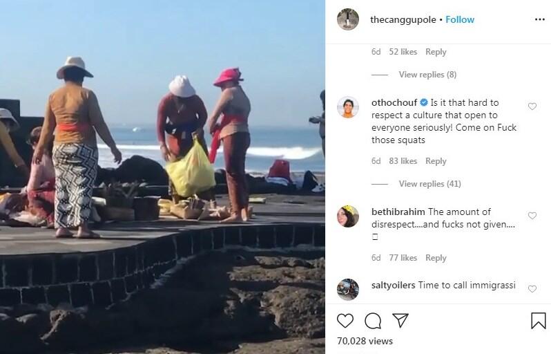 Heboh Turis Bule Pose Seksi di Samping Ibu-ibu Lagi Sembahyang, Netizen Auto Ngegas