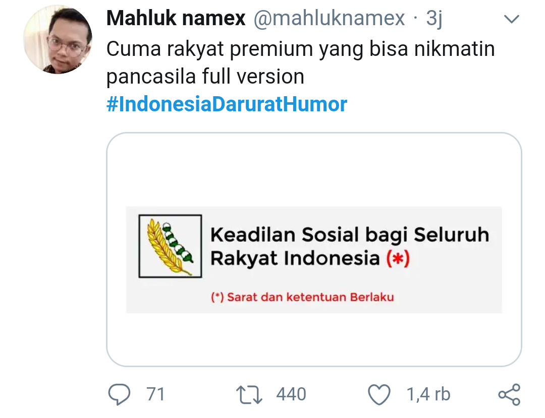 Twitter Viral Tagar #indonesiaDaruratHumor. Ada Apa?