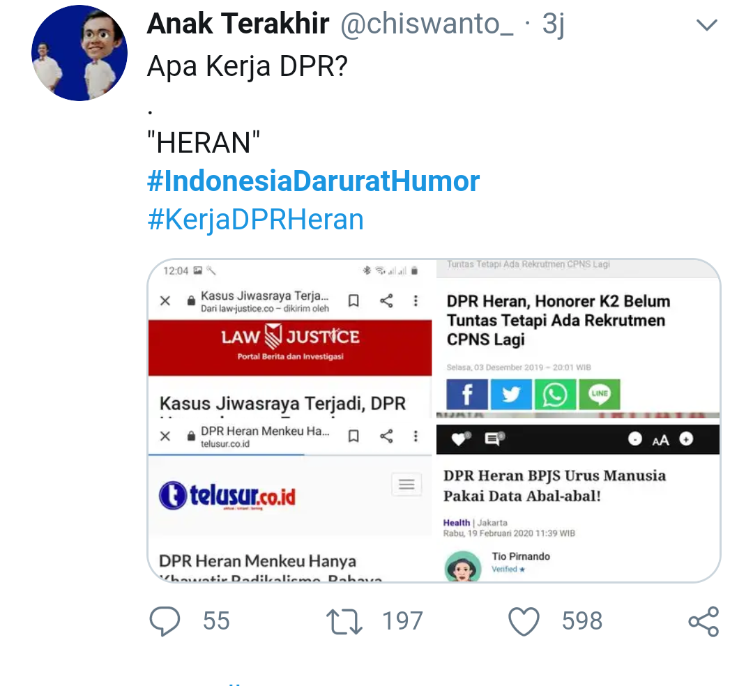 Twitter Viral Tagar #indonesiaDaruratHumor. Ada Apa?