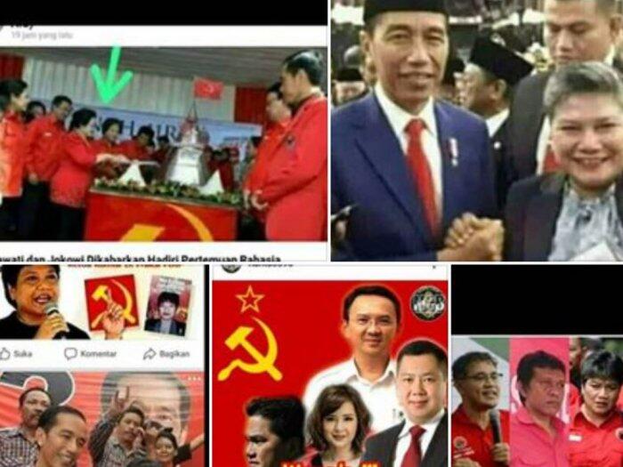 CEK FAKTA: Jokowi Dan Megawati Potong Tumpeng Di Atas Meja Berlogo PKI