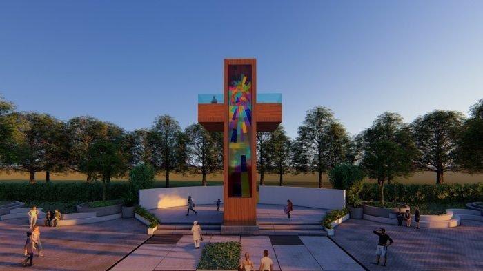 Monumen Salib di Kaki Jalan Giant Cross Lokasi Perumahan Sejahtera Land Oetalu