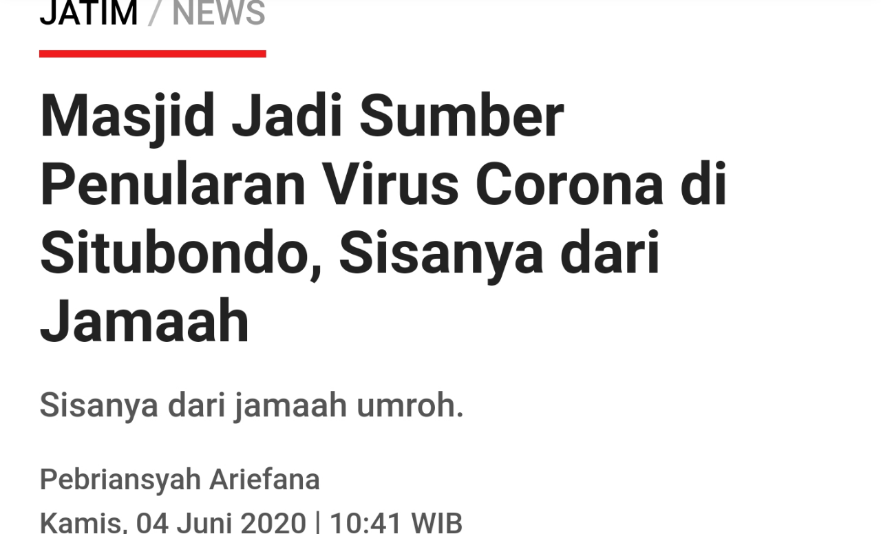 Suami Istri Meninggal Positif Corona, Ketua RW: Padahal Kegiatannya Hanya ke Masjid