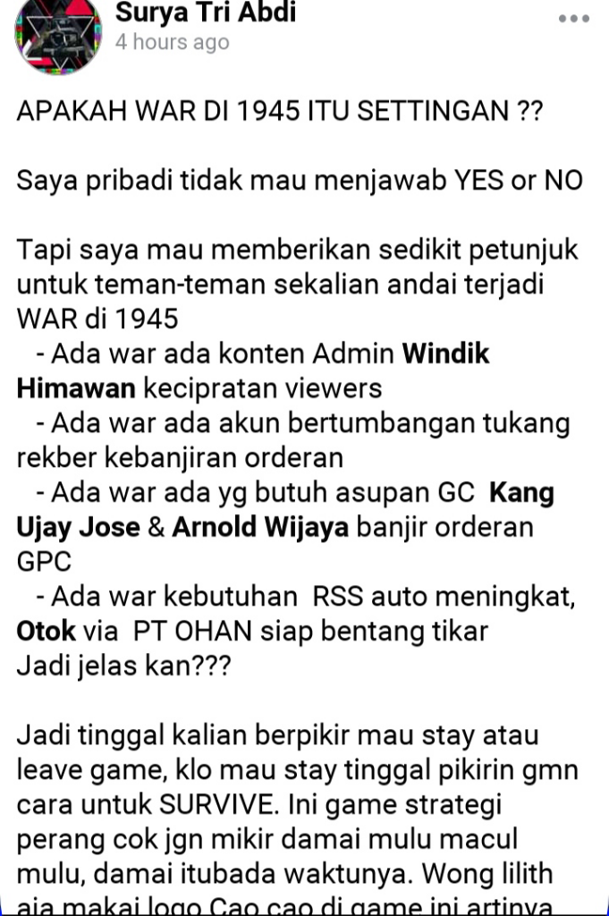 Projects 1945 ! Ketika Ekspektasi Tidak Sesuai Reality. Ribuan Player Mode Baper !