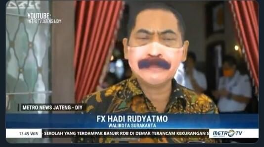 Masker Kumis, Ini Deretan Komentar Kocak Netizen Lihat Penampilan Unik Walikota Solo