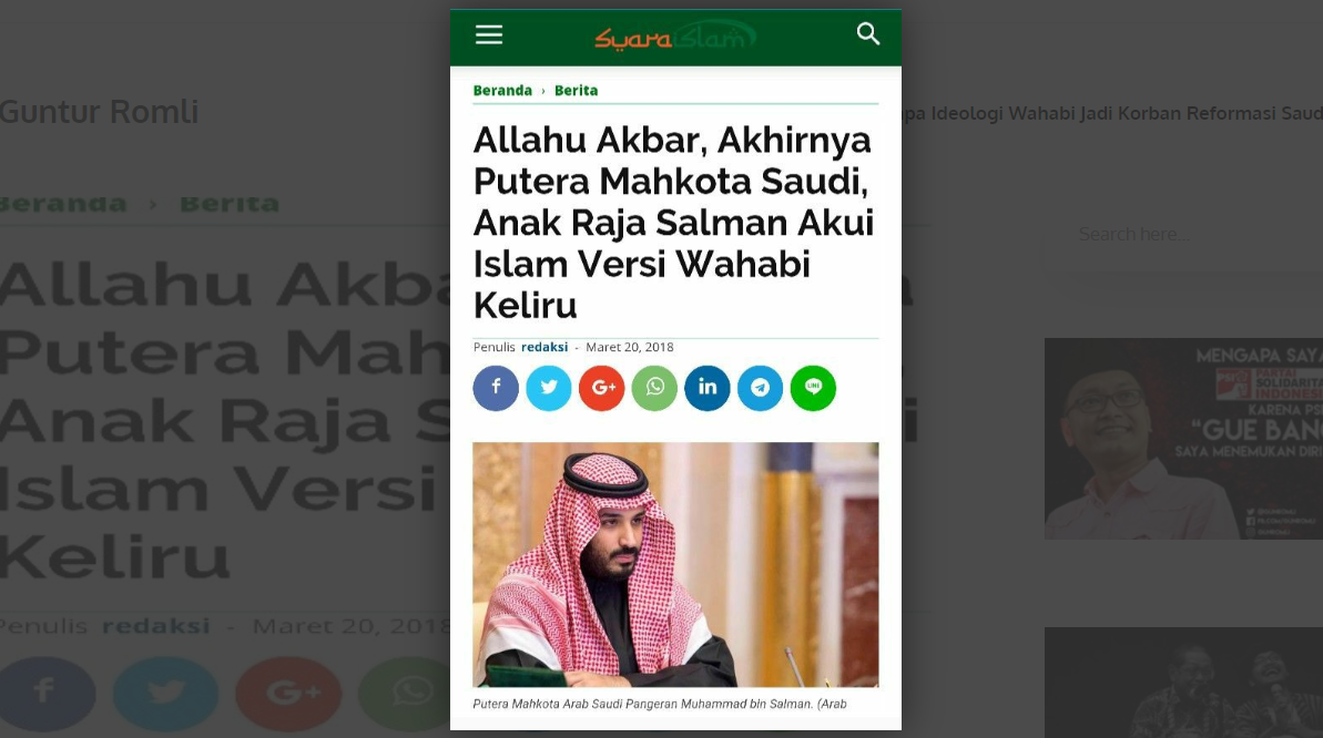 Mengapa Ideologi Wahabi Jadi Korban Reformasi Saudi? Bagian I