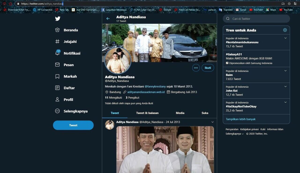 PENIPUAN ADITYA NANDIASA ADENAN LAHIR DI JAKARTA PUSAT ( PARANORMAL GADUNGAN)