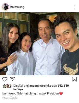 Dibully Gara-gara Tulis ‘Jokowi Presiden Terbaik’, Baim Wong Langsung Ganti Caption
