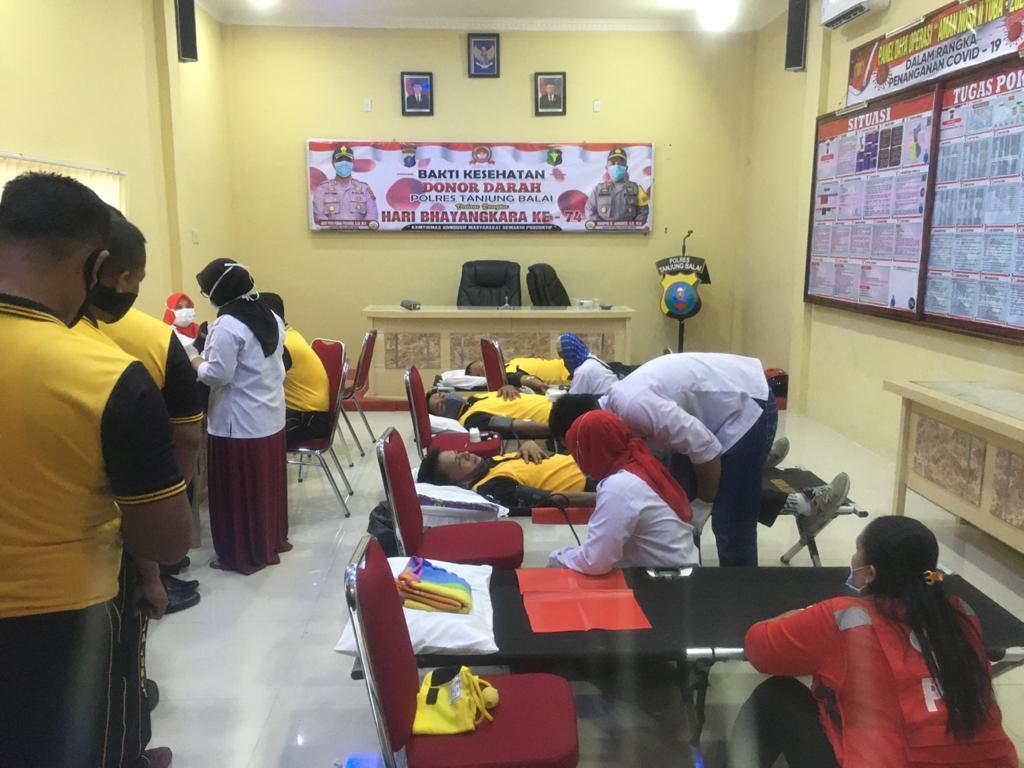 Polres Tanjung Balai Salurkan 40 Kantong Darah Ke PMI