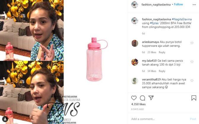 Kelihatannya Biasa, Netizen Syok Begitu Tahu Harga Botol Minum Nagita Slavina