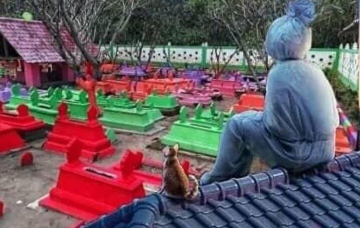 Heboh Tempat Pemakaman Umum Warna-warni di Madiun! Sangat Jauh dari Kesan Angker Ya?