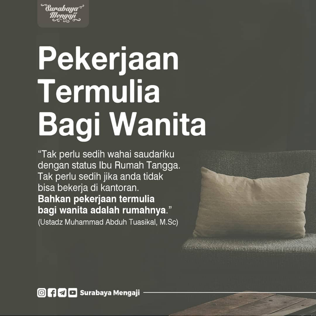 Pekerjaan Muliah Bagi Wanita Dan Sedekah Dari Harta Yang Halal