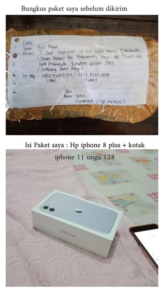 Kirim HP iphone pro plus garansinya lewat JNE, Barang Hilang 