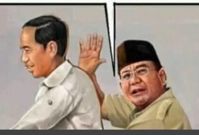 Prabowo Posting Foto, Serius Menyimak Presiden Jokowi Sambil Duduk di Saung Kayu