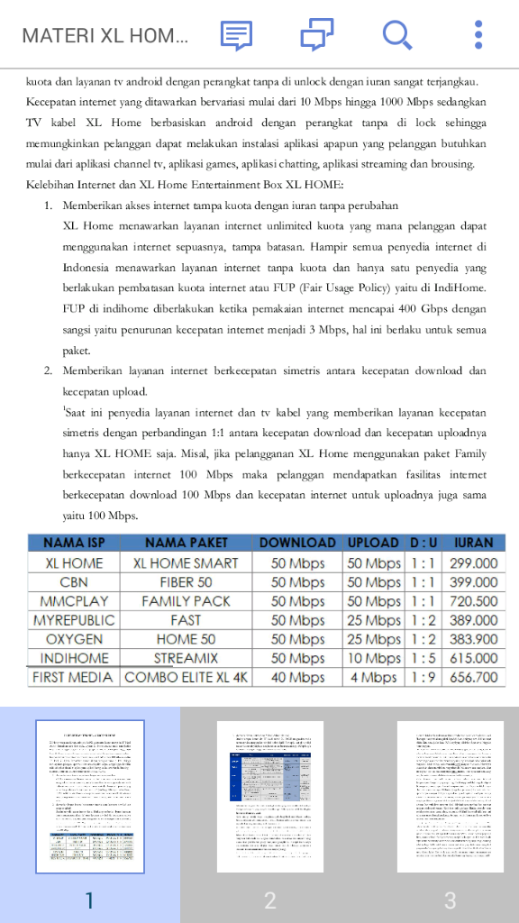 Perbandingan Provider Internet