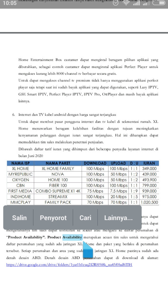 Perbandingan Provider Internet