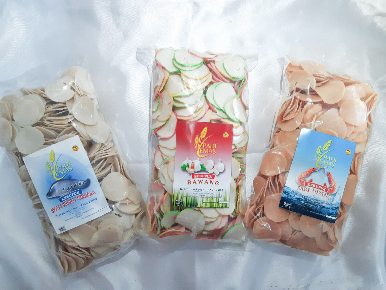 Kerupuk Merk Padi Emas 250gr, 500gr, 1kg