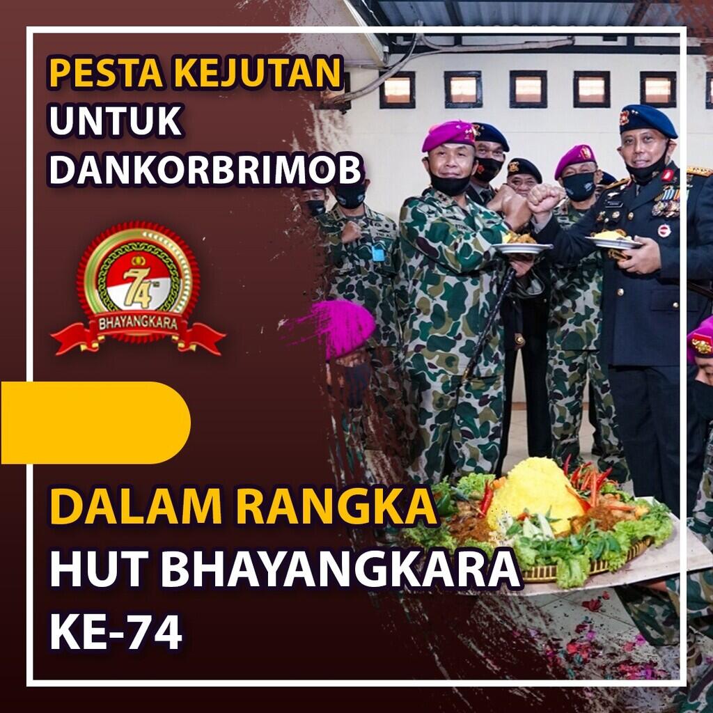 Pesta Kejutan Untuk Dankorbrimob Dalam Rangka HUT Bhayangkara Ke-74