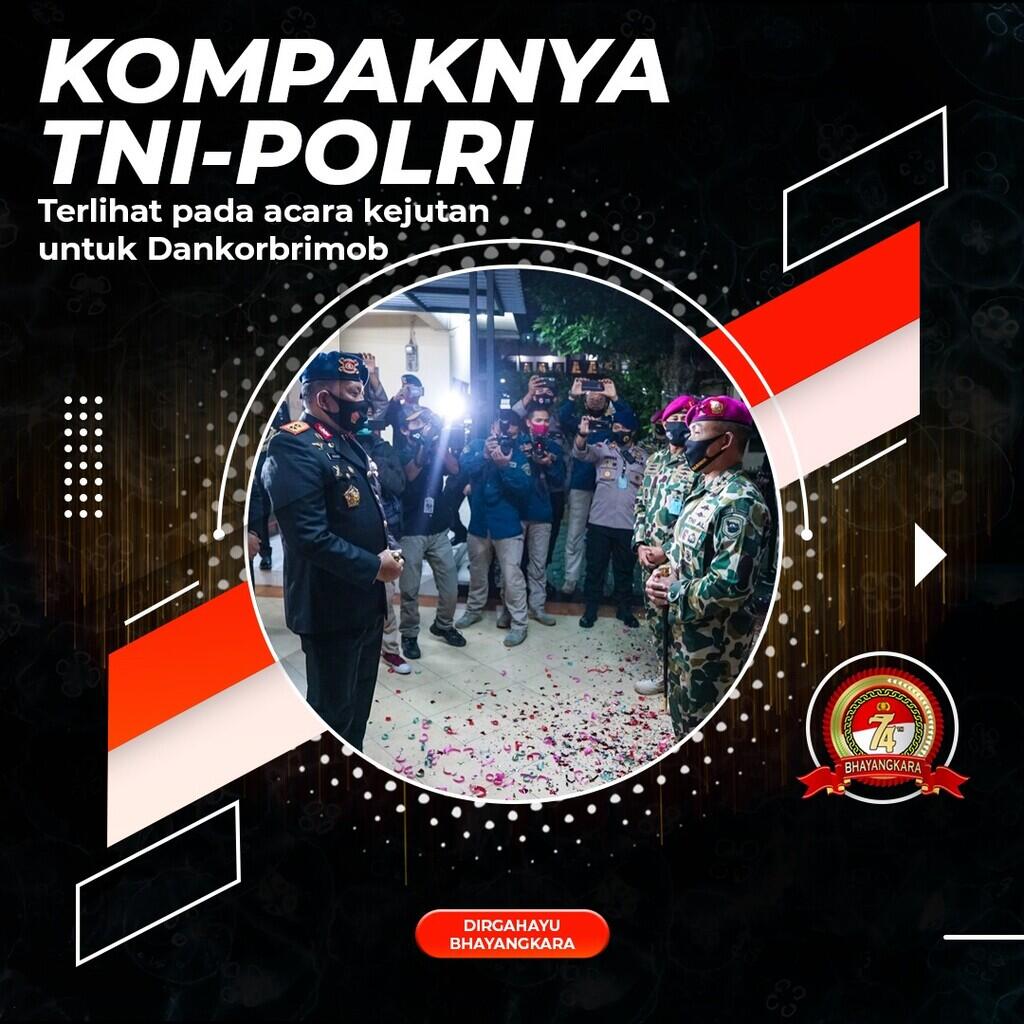 Pesta Kejutan Untuk Dankorbrimob Dalam Rangka HUT Bhayangkara Ke-74