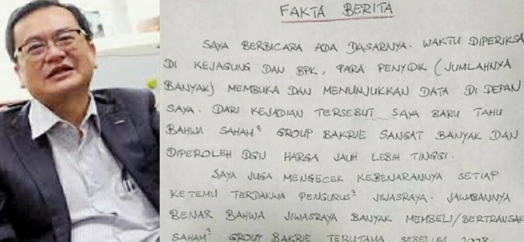 Benny Tjokro Mempertanyakan Kepemilikan Saham Grup Bakrie Oleh Jiwasraya