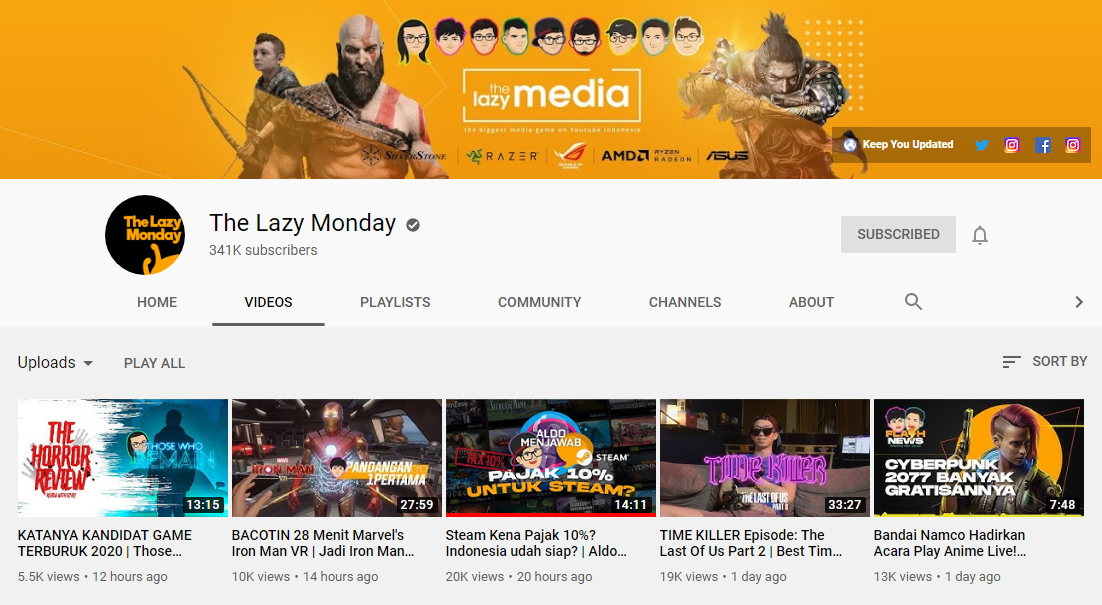 List Channel Youtube yang Menghibur dan juga Bermanfaat (versi ane)