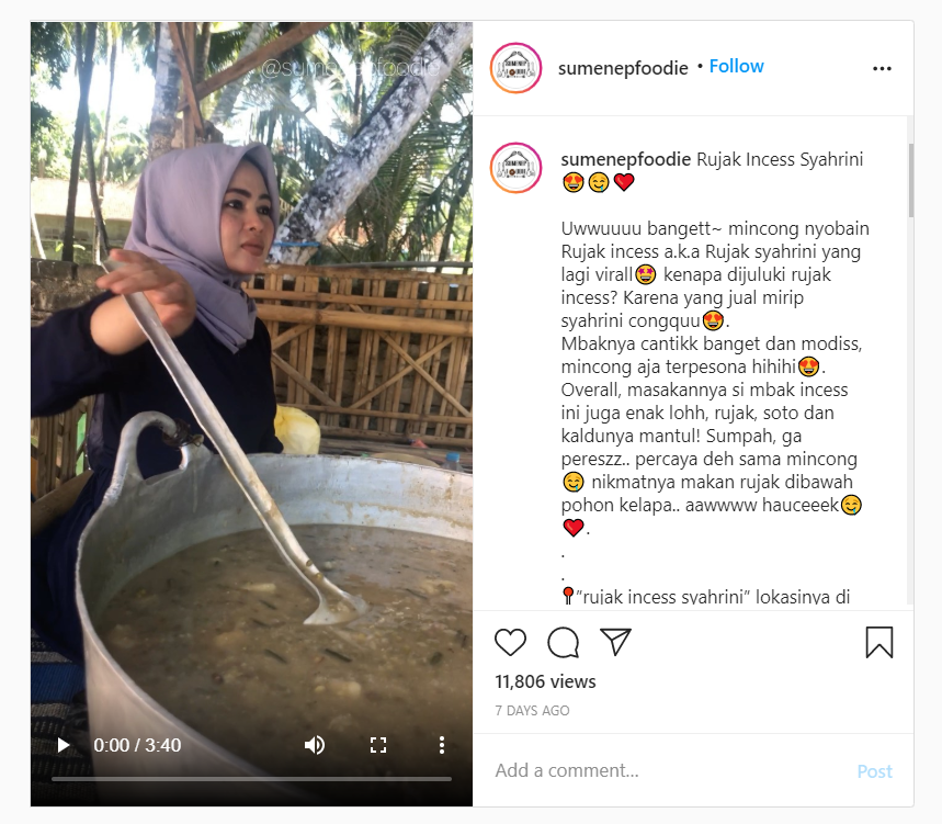 Penjual ‘Rujak Incess’ Mirip Syahrini di Sumenep, Auto Laris Manis Tanjung Kimpul