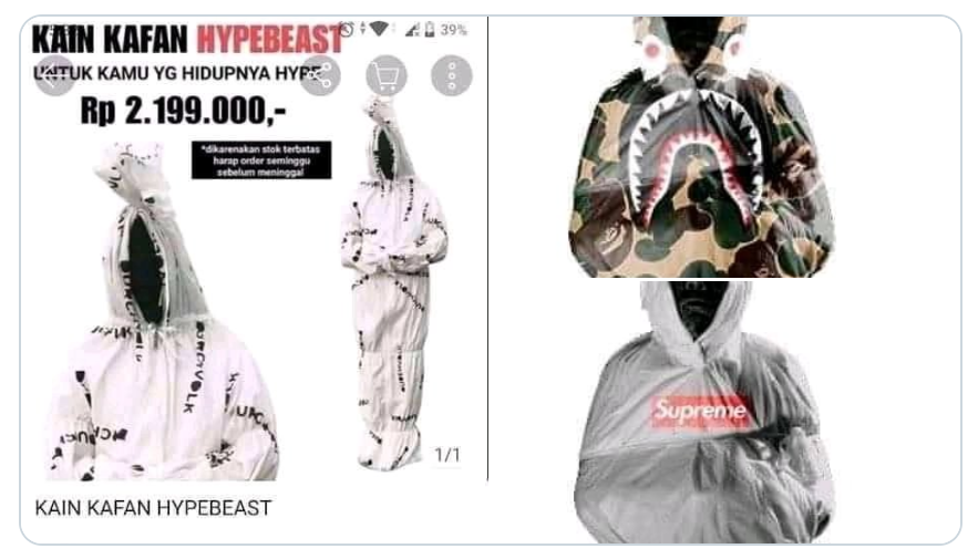 Viral! Kain Kafan Motif Supreme Dijual Online, Netizen: Hype Abis! | KASKUS