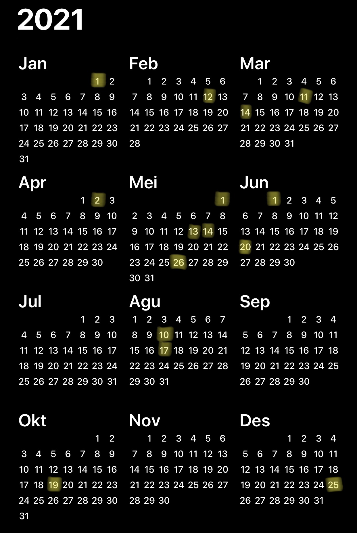 Kalender Libur 2021 | KASKUS