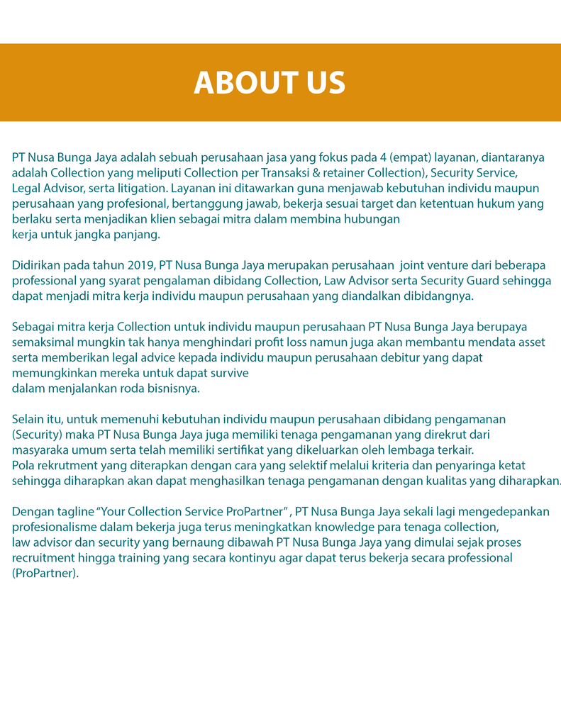 PT Nusa Bunga Jaya - Your Collection Service ProPartner
