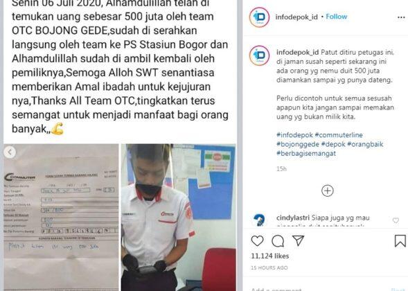 Petugas KRL Temukan Uang Rp 500 Juta di Stasiun Bojong Gede, Begini Kronologinya